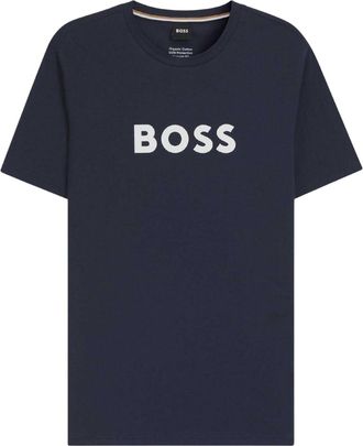 HUGO BOSS Heren Logo Strand T-Shirt (Marine)