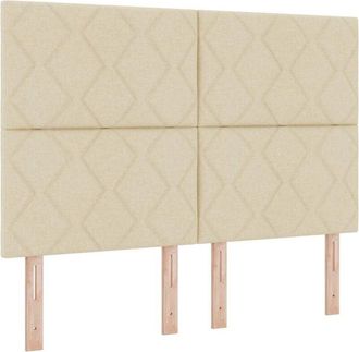 vidaXL Fabric Headboard Height Adjustable Cream 160 cm Fabric vidaXL