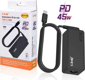 Trade Shop Trade Shop - Caricatore Di Alimentazione Pd Da Rete 45w Type-c Per Notebook Smartphone Pd4545