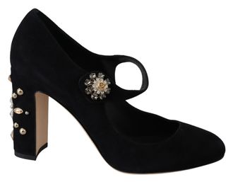 Dolce & Gabbana Black Suede Leather High Heel Womens Pumps