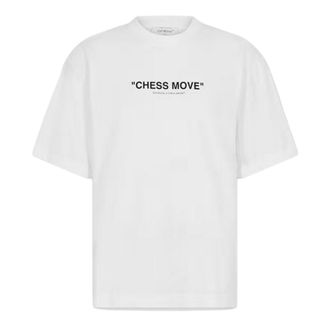 Off-white Off White Casual T-shirt met schaakmotief voor heren (Wit, Zwart)