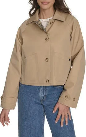 Levi's Reversible Crop Trench Jacket in Khaki at Nordstrom, Size X-Small