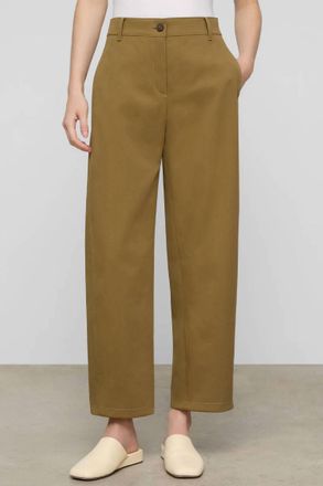 Lafayette 148 New York Chrystie Barrel Leg Chino In Khaki