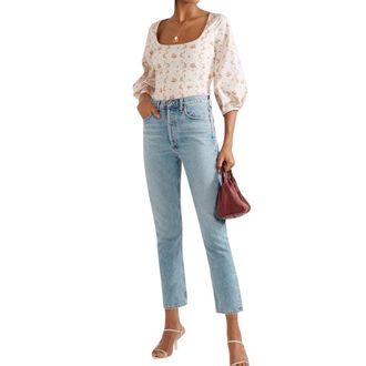 Brock Collection Ivory Floral Print Blouse Size L