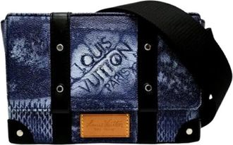 Louis Vuitton Tweedehands Canvas Louis Vuitton tassen - Heren - Vintage Schoudertas - Blauw - ONE Size - Vintage