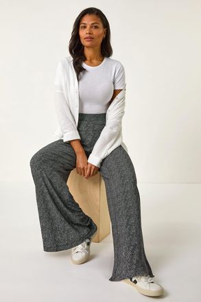 Roman Spot Print Wide Leg Trouser