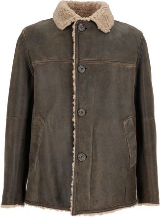 GMS-75 Brown Lamb Leather Shearling Jacket