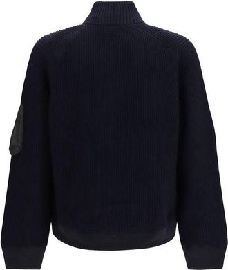 sacai Mens Blue Wool Oves Aries Sweatshirt Clothing