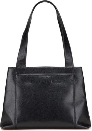 Chanel Pre-owned Shoulder Bags, female, Black, Size: ONE SIZE Pre-owned Elegant Tote Bag with Comfortable Straps and Exterior Pocket