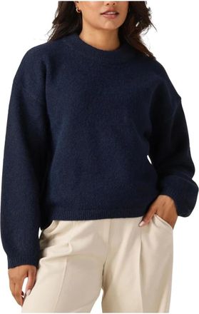 Another Label Truien & Vesten, Dames, Blauw, XS, Navy Gebreide Trui voor Vrouwen