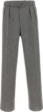 Tagliatore Gestreepte Pantalon met Wijde Pijpen - Heren - Nette broeken - Grijs - M - Wol - Broeken