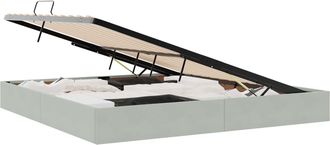 vidaXL Estructura De Cama Ottoman Gris Claro 200 X 200 Cm Terciopelo Vidaxl