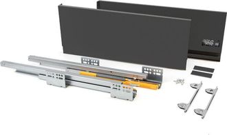 Emuca Caj&oacute;n Exterior Concept 30kg De Altura 185mm, Profundidad 500mm, Acero, Gris Antracita - Emuca