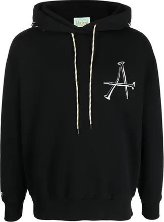 Aries Black Graphic Logo Hoodie
