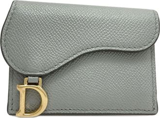 Dior Gray Leather Wallet (Bi-Fold) (Pre-Owned)
