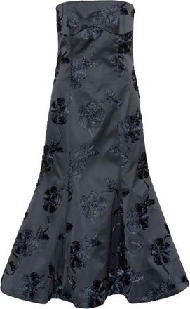 Rotate 3D Bloemen Midi Jurk - Dames - Casual kleedjes - Blauw - XS - Polyester - Kleedjes