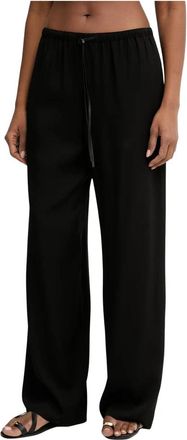 Trussardi Broek met trekkoord en elastische tailleband - Dames - Wijde Broeken - Zwart - L - Broeken