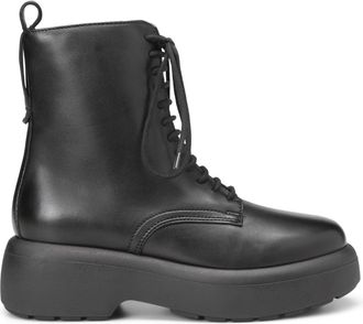 Marc O'Polo Black Hayla 2A Leather Platform Lace-Up Boots