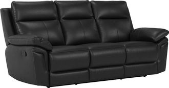 Vente-Unique Sof&aacute; de 3 plazas relax de piel de b&uacute;falo PAKITA - Negro