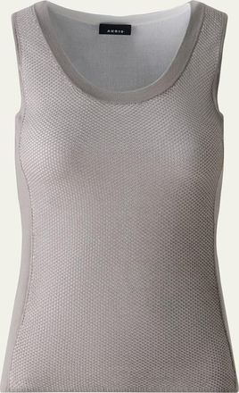 Akris Two-Tone Grid Knit Tank Top
