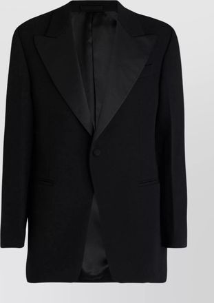 Ferragamo wool canvas tuxedo blazer