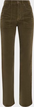 Veronica Beard Crosbie High-Rise Wide-Leg Corduroy Jeans
