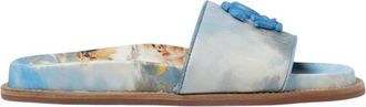 Roberto Cavalli Mirror Snake Leather Slides, Brand Size 40 ( US Size 10 )