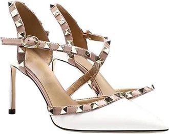 Generic Women Patent Leather Elegant High Heel Pumps Pointed Toe Side Buckle Dress Shoes