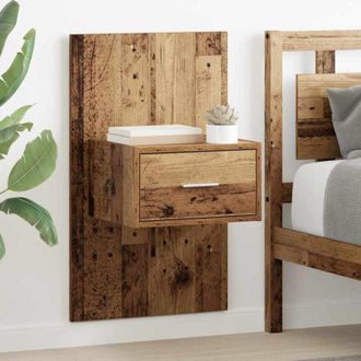 vidaXL Armadietto per letto 2 pcs Legno vecchio 48.5 x 32.5 x 80 cm - Vidaxl