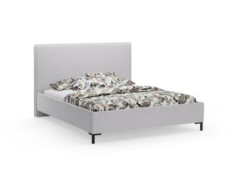 CXL by Christian Lacroix Cama con cabecero y ba&uacute;l 160x200cm de tejido boucl&eacute; gris claro