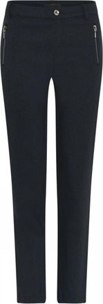 C.Ro Blauwe stip ritssluiting broekzakken - Dames - Slim Fit Broeken - Zwart - M - Broeken