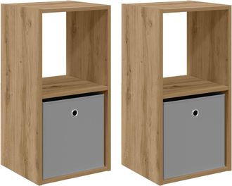 vidaXL Mesita De Noche 2 Uds. Roble Artisan 35 X 32 X 68,5 Cm Vidaxl