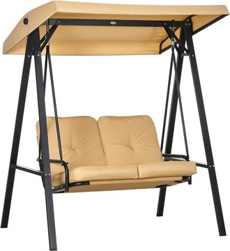 OUTSUNNY 2 Seater Garden Outdoor Swing Chair Hammock Bench with Adjustable Canopy
