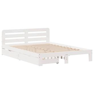 Berkfield Home Decorative Bed Frame without Mattress White 140x200 cm Solid Wood Pine