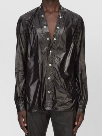 Rick Owens canvas shirt long sleeves strap neckline
