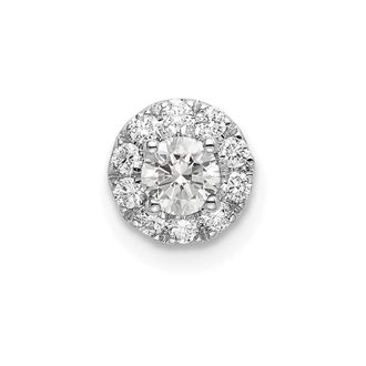 Diamond2Deal 14K White Gold Lab Grown Diamond Round Halo Pendant (0.33ct, VS, G-H)