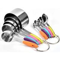 OEM Juego De 10 Cucharas Y Tazas Medidoras De Acero Inoxidable 18/8 Para Hornear Y Cocinar, Con Mangos Gruesos - Crezuo