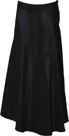 Our Legacy Asymmetrical Black Skirt With High Waist And Tie Detail