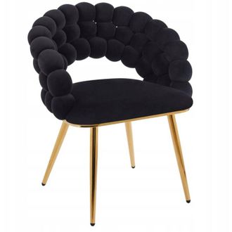 OEM Silla De Terciopelo Negro Sobre Marco Dorado Glamour Para La Sala De Estar De Furnitex