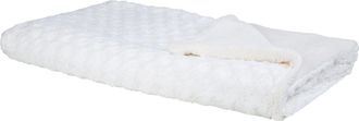 Beliani Manta De Poli&eacute;ster Blanco Crema 200 X 220 Cm Colcha Cubrecama Suave Kandilli