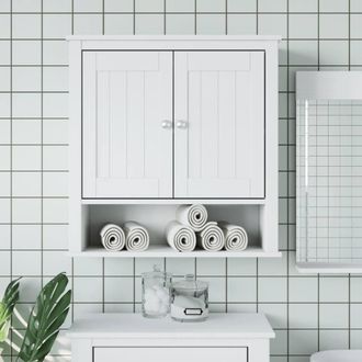 Berkfield Home Bathroom Wall Cabinet BERG White 69.5x27x71.5 cm Solid Wood