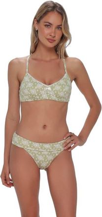 Swim Systems Pom Pom Annalee Underwire Bikini Swimsuit Top in Cactus Flower at Nordstrom, Size 3X-Large