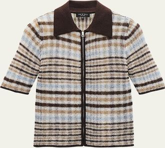 Rag & Bone Leva Short-Sleeve Zip Polo