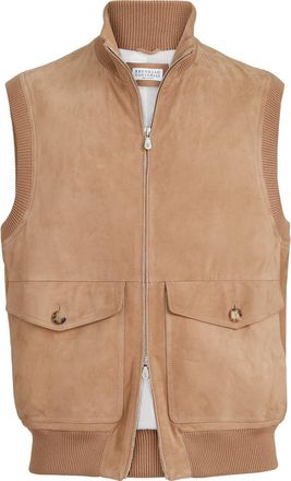 Brunello Cucinelli Suede vest in Light Brown at Nordstrom, Size Xxx-Large Eu