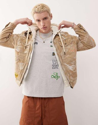 Aape By A Bathing Ape Aape by A Bathing Ape - Giacca di jeans mimetica beige-Neutro