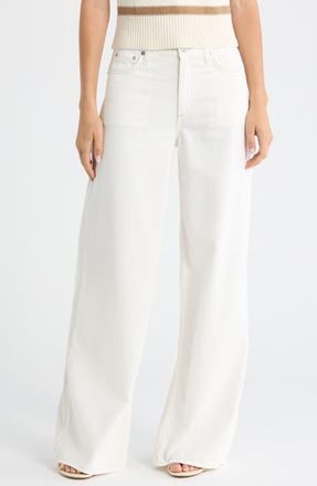 Rag & Bone Featherweight Sofie High Waist Wide Leg Jeans in White at Nordstrom, Size 33