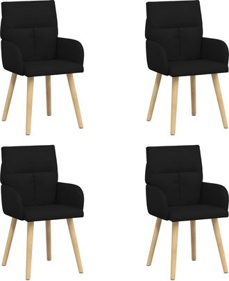 vidaXL Sillas De Comedor 4 Uds. Tela Negro 60 X 56 X 96 Cm Vidaxl