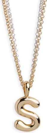 Argento Vivo Puffy A Initial Pendant Necklace in Two Tone at Nordstrom