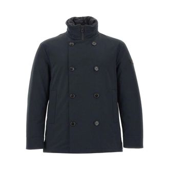 Peuterey Heren, Mantels, Blauw, Maat: L Leer