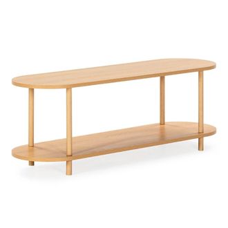 HOMN Mueble tv 2 estantes efecto Roble
